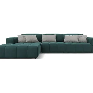 Versand Am Gleichen Tag CXL by Christian Lacroix - 4-Sitzer Ecksofa links "Luc" Sitzer aus Samt petrol - 284x166x70cm