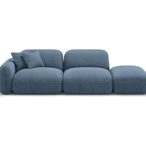 Finale Aktion CXL by Christian Lacroix - 3-Sitzer modulares Sofa rechts "Lucien" Sitzer aus Samt blue jeans - 295x90x70cm