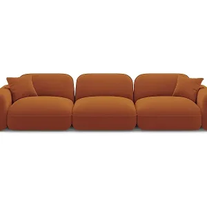 Knallerangebot CXL by Christian Lacroix - 4-Sitzer modulares Sofa "Lucien" Sitzer aus Samt terrakotta - 320x90x70cm