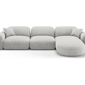 Kracherpreis CXL by Christian Lacroix - 4-Sitzer modulares Ecksofa rechts "Lucien" Sitzer aus Samt hellgrau - 320x165x70cm