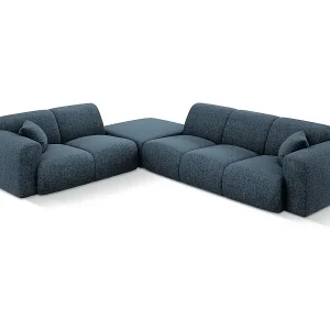 Angebot Cosmopolitan Design - 4-Sitzer Ecksofa links "Nolio" aus Chenille-Stoff königsblau - 315x250x72cm