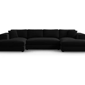 CXL by Christian Lacroix - 5-Sitzer Panoramasofa "Tendance" Sitzer aus Samt schwarz - 344x170x72cm Beliebt