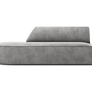 Expressversand CXL by Christian Lacroix - 2-Sitzer modulares Sofa links "Charles" Sitzer aus Samt hellgrau - 181x93x69cm