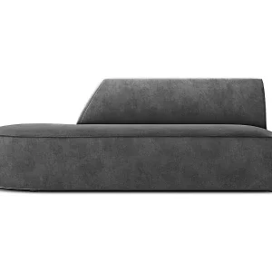 Nur Heute CXL by Christian Lacroix - 2-Sitzer modulares Sofa links "Charles" Sitzer aus Samt dunkelgrau - 181x93x69cm