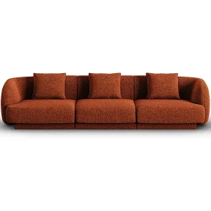 Cosmopolitan Design - 3-Sitzer Sofa "Tulum" aus Chenille-Stoff terrakotta - 255x90x70cm Must-Have
