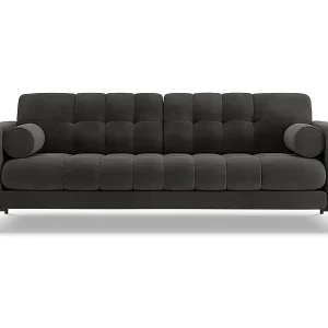 Must-Have Cosmopolitan Design - 3-Sitzer Sofa "Bali" aus Samt dunkelgrau - 177x92x75cm