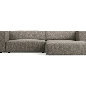 Cosmopolitan Design - 3-Sitzer Ecksofa rechts "Arendal" aus Chenille-Stoff grau - 224x166x70cm Highlight