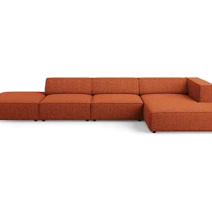 Preisknaller Cosmopolitan Design - 5-Sitzer Ecksofa rechts "Arendal" aus Chenille-Stoff terrakotta - 341x166x70cm