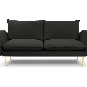 Kostenloser Versand Cosmopolitan Design - 2-Sitzer Sofa "Vienna" aus Boucle schwarz - 160x92x95cm