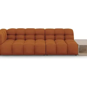 Sonderaktion Cosmopolitan Design - 4-Sitzer modulares Sofa rechts "Sky" aus Samt terrakotta - 297x102x75cm