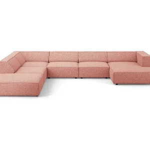 Cosmopolitan Design - 7-Sitzer Panoramasofa links "Arendal" aus Chenille-Stoff rosa - 364x262x70cm Bestseller