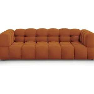 Sonderangebot Cosmopolitan Design - 4-Sitzer modulares Sofa "Sky" aus Samt terrakotta - 244x102x75cm