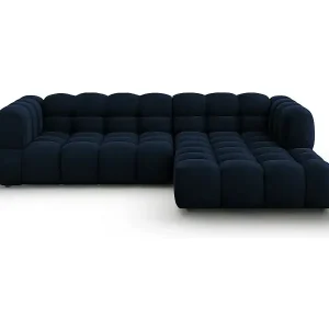 Cosmopolitan Design - 4-Sitzer modulares Ecksofa rechts "Sky" aus Samt königsblau - 272x162x75cm Super-Preis