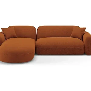 CXL by Christian Lacroix - 4-Sitzer modulares Ecksofa links "Lucien" Sitzer aus Samt terrakotta - 275x165x70cm Abverkauf