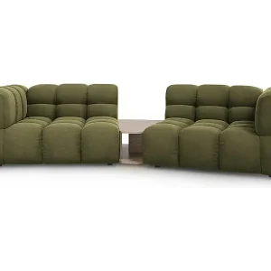 Cosmopolitan Design - 2-Sitzer modulares Sofa "Sky" aus Samt hellgrün - 280x148x75cm Must-Have