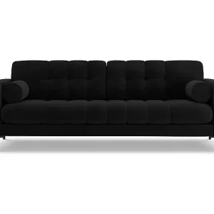 Cosmopolitan Design - 3-Sitzer Sofa "Bali" aus Samt schwarz - 177x92x75cm Neu