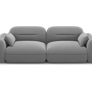 Cosmopolitan Design - 3-Sitzer modulares Sofa "Sydney" aus Samt hellgrau - 230x90x70cm Mega-Angebot