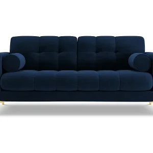 Cosmopolitan Design - 2-Sitzer Sofa "Bali" aus Samt königsblau - 152x92x75cm Aktuell