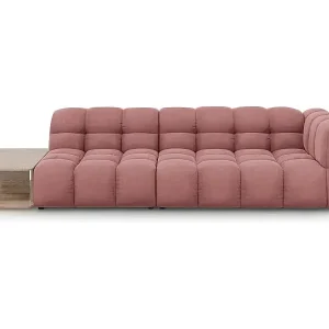 Cosmopolitan Design - 4-Sitzer modulares Sofa links "Sky" aus Samt lachs - 297x102x75cm Garantierte Lieferung