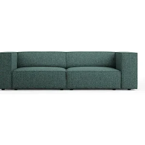 Cosmopolitan Design - 3-Sitzer Sofa "Arendal" aus Chenille-Stoff petrol - 204x102x70cm Zertifiziert