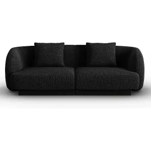 Cosmopolitan Design - 2-Sitzer Sofa "Tulum" aus Chenille-Stoff schwarz - 180x90x70cm Meistverkauft