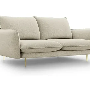 Cosmopolitan Design - 2-Sitzer Sofa "Vienna" aus strukturiertem Stoff beige - 160x92x95cm Sale