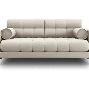 Cosmopolitan Design - 2-Sitzer Sofa "Bali" aus strukturiertem Stoff beige - 152x92x75cm Ausverkauf