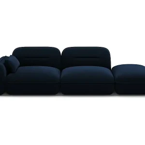 Cosmopolitan Design - 3-Sitzer modulares Sofa rechts "Sydney" aus Samt königsblau - 295x90x70cm Preiswert