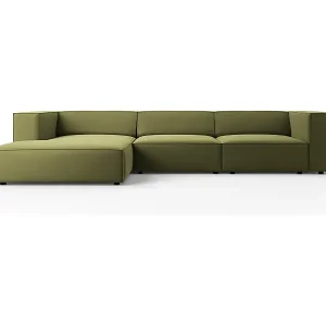 Solange Der Vorrat Reicht Cosmopolitan Design - 4-Sitzer Ecksofa links "Arendal" aus Samt hellgrün - 284x166x70cm