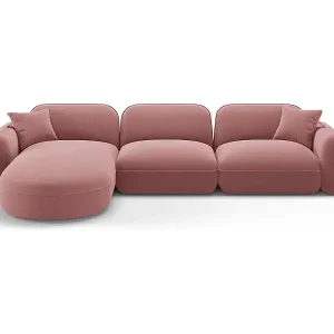 Mega-Angebot CXL by Christian Lacroix - 4-Sitzer modulares Ecksofa links "Lucien" Sitzer aus Samt lachs - 320x165x70cm