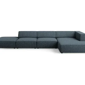 Preisreduziert Cosmopolitan Design - 5-Sitzer Ecksofa rechts "Arendal" aus Chenille-Stoff königsblau - 341x166x70cm