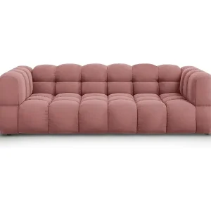 Cosmopolitan Design - 4-Sitzer modulares Sofa "Sky" aus Samt lachs - 244x102x75cm Mega-Angebot