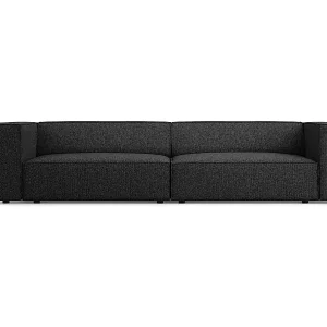Kostenloser Rückversand Cosmopolitan Design - 4-Sitzer Sofa "Arendal" aus Chenille-Stoff schwarz - 244x102x70cm
