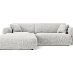 Sonderaktion Cosmopolitan Design - 4-Sitzer Ecksofa links "Nolio" aus Chenille-Stoff hellgrau - 235x170x72cm
