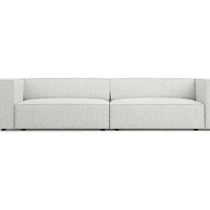 Cosmopolitan Design - 4-Sitzer Sofa "Arendal" aus Chenille-Stoff hellgrau - 244x102x70cm Solange Der Vorrat Reicht