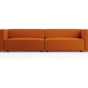 Must-Have Cosmopolitan Design - 4-Sitzer Sofa "Arendal" aus Samt terrakotta - 244x102x70cm