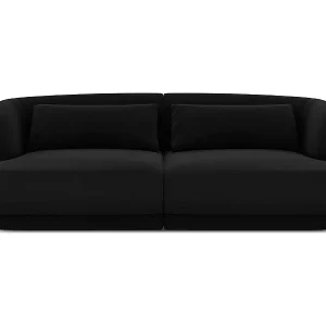 Cosmopolitan Design - 2-Sitzer Sofa "Tulum" aus Samt schwarz - 180x90x70cm Kracherpreis