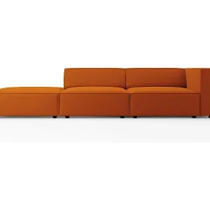 Geprüft Cosmopolitan Design - 4-Sitzer linkes Sofa "Arendal" aus Samt terrakotta - 262x102x70cm