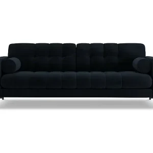 Cosmopolitan Design - 4-Sitzer Sofa "Bali" aus Samt dunkelblau - 217x92x75cm Schnäppchen