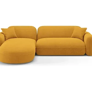 Geprüft CXL by Christian Lacroix - 4-Sitzer modulares Ecksofa links "Lucien" Sitzer aus Samt senf - 275x165x70cm