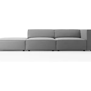 Sale Cosmopolitan Design - 4-Sitzer linkes Sofa "Arendal" aus Samt hellgrau - 262x102x70cm