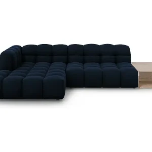 Cosmopolitan Design - 4-Sitzer modulares Ecksofa links "Sky" aus Samt königsblau - 297x162x75cm Kracherpreis
