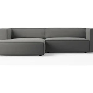 Sonderangebot Cosmopolitan Design - 3-Sitzer Ecksofa links "Arendal" aus Samt betonfarben - 224x166x70cm
