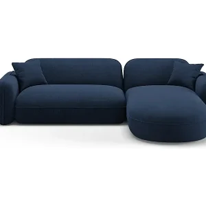 Abverkauf CXL by Christian Lacroix - 4-Sitzer modulares Ecksofa rechts "Lucien" Sitzer aus Samt dunkelblau - 275x165x70cm