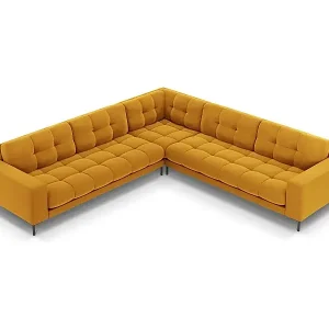 Sonderangebot Cosmopolitan Design - 6-Sitzer wendbares Ecksofa "Bali" aus Samt gelb - 256x256x75cm