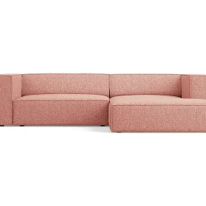 Cosmopolitan Design - 3-Sitzer Ecksofa rechts "Arendal" aus Chenille-Stoff rosa - 224x166x70cm Sale