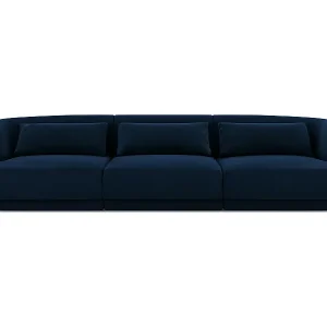 Knallerangebot Cosmopolitan Design - 3-Sitzer Sofa "Tulum" aus Samt königsblau - 255x90x70cm