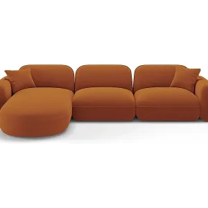 CXL by Christian Lacroix - 4-Sitzer modulares Ecksofa links "Lucien" Sitzer aus Samt terrakotta - 320x165x70cm Super-Preis