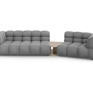 Cosmopolitan Design - 3-Sitzer modulares Sofa rechts "Sky" aus Samt hellgrau - 353x148x75cm Expressversand