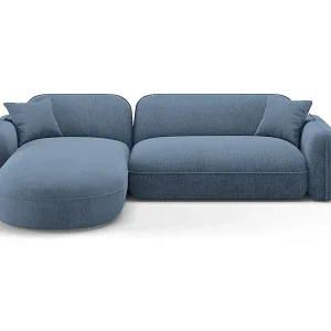 Kracherpreis CXL by Christian Lacroix - 4-Sitzer modulares Ecksofa links "Lucien" Sitzer aus Samt blue jeans - 275x165x70cm